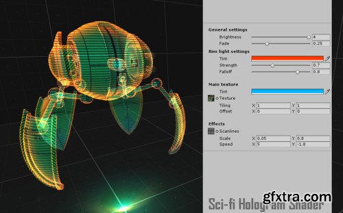 Unity Asset Store - Sci-Fi Hologram Shader