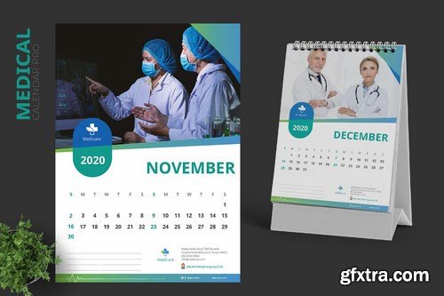 2020 Clean Medical Hospital Calendar Pro