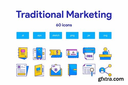 Traditional marketing Icon Set