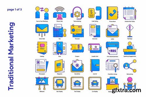 Traditional marketing Icon Set