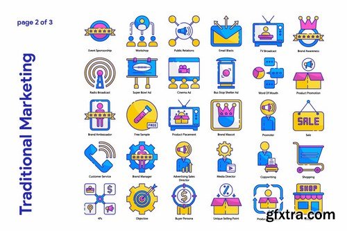 Traditional marketing Icon Set