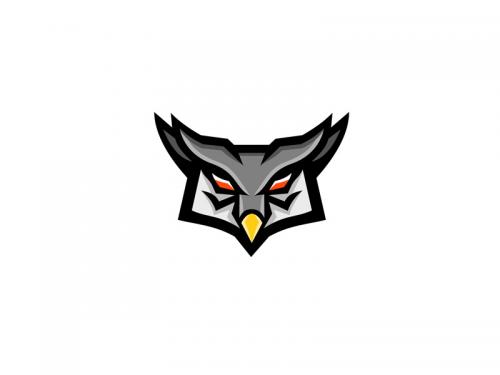 Angry Horned Owl Head Front Mascot - angry-horned-owl-head-front-mascot