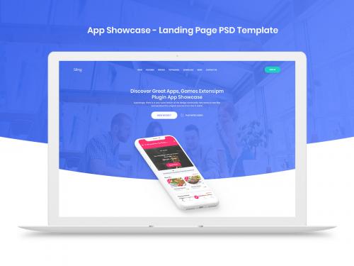 App Showcase Landing Page PSD Template - app-showcase-landing-page-psd-template