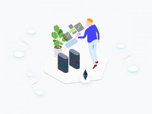 AR Blockchain Platform Isometric Graphic - ar-blockchain-platform-isometric-graphic