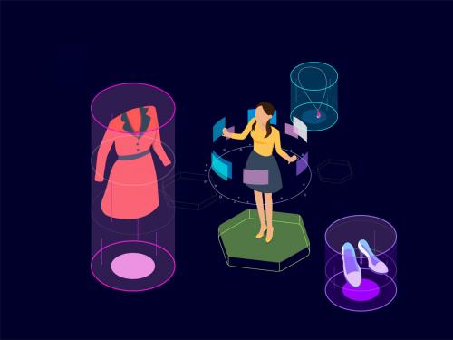 AR Shopping Isometric Illustration - ar-shopping-isometric-illustration