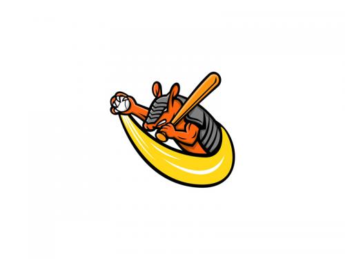 Armadillo Baseball Mascot - armadillo-baseball-mascot