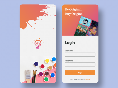 Art Paint App - Splash screen & Login - art-paint-app-splash-screen-login