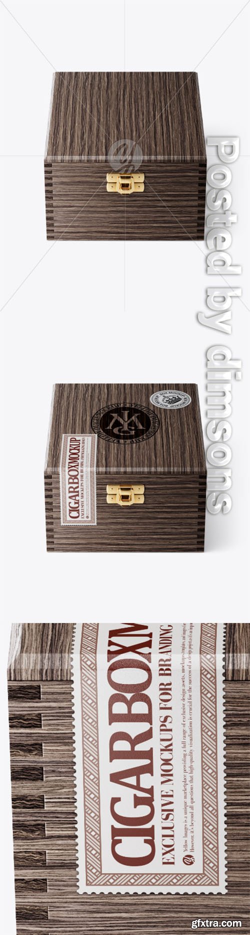 Wooden Cigar Box Mockup - Front View (High Angle Shot) 33785