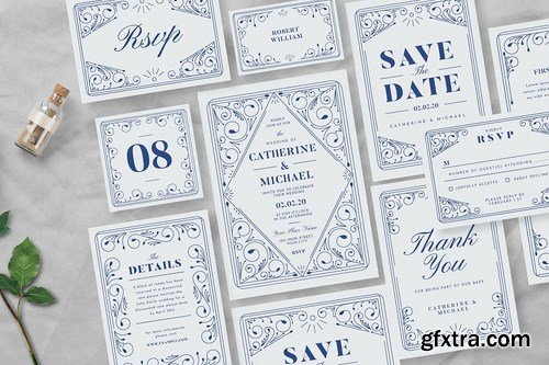 Decorative Wedding Invitation Suite