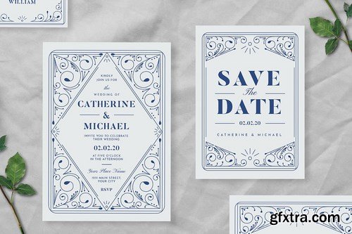 Decorative Wedding Invitation Suite