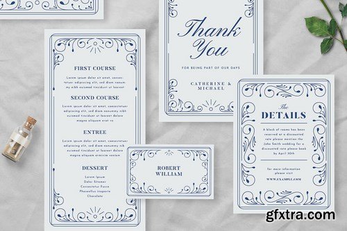 Decorative Wedding Invitation Suite