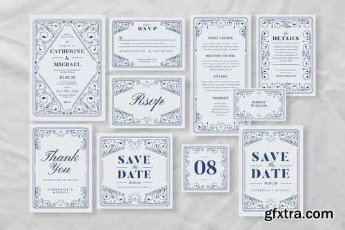 Decorative Wedding Invitation Suite