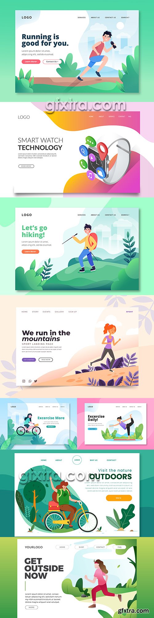 Illustrations website landing page business internet technology 3