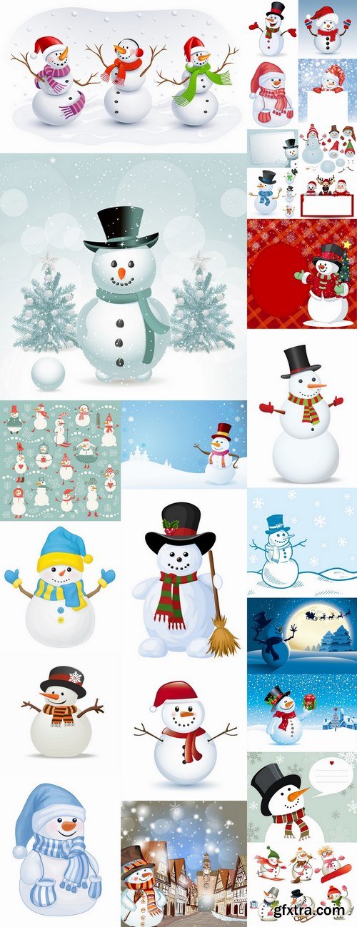 Snow snowman doll decoration new year christmas 25 EPS