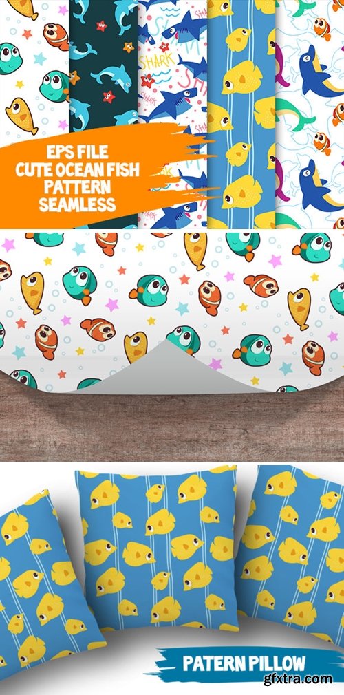 Cute Ocean Fish Seamless Pattern 2226584