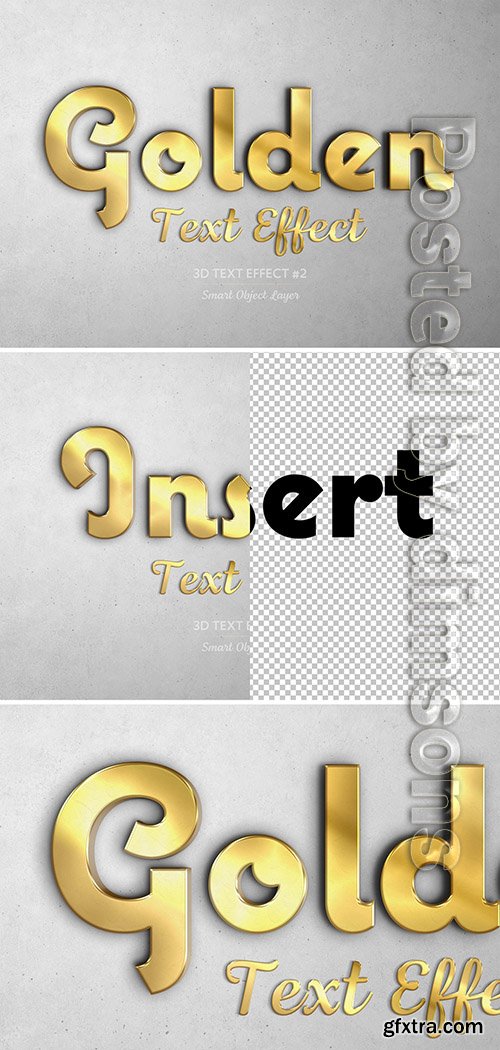 Gold Embossed 3D Text Effect 307706477