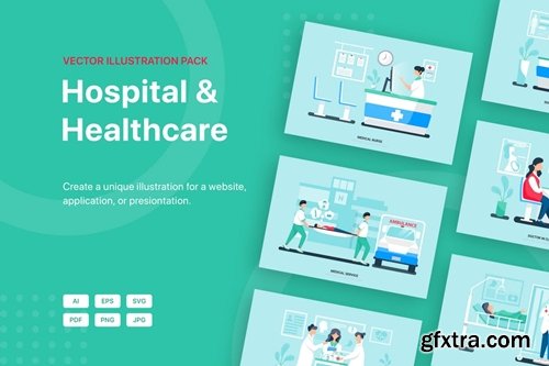 Hospital and Healthcare Vector Scenes