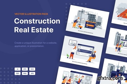 Real Estate &amp; Construction Vector Scenes