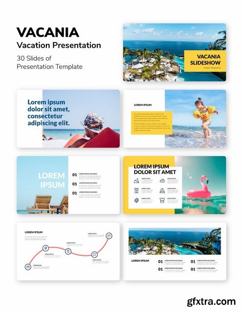 VACANIA - Vacation Powerpoint Google Slides and Keynote Templates