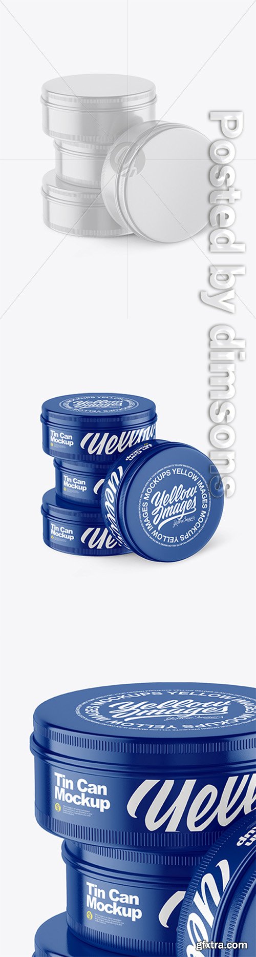 Four Glossy Round Tin Boxes Mockup 38816