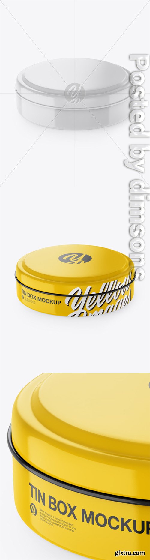 Glossy Round Tin Box Mockup 42791