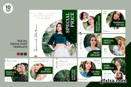 Nature Fashion Social Media Kit PSD & AI Template