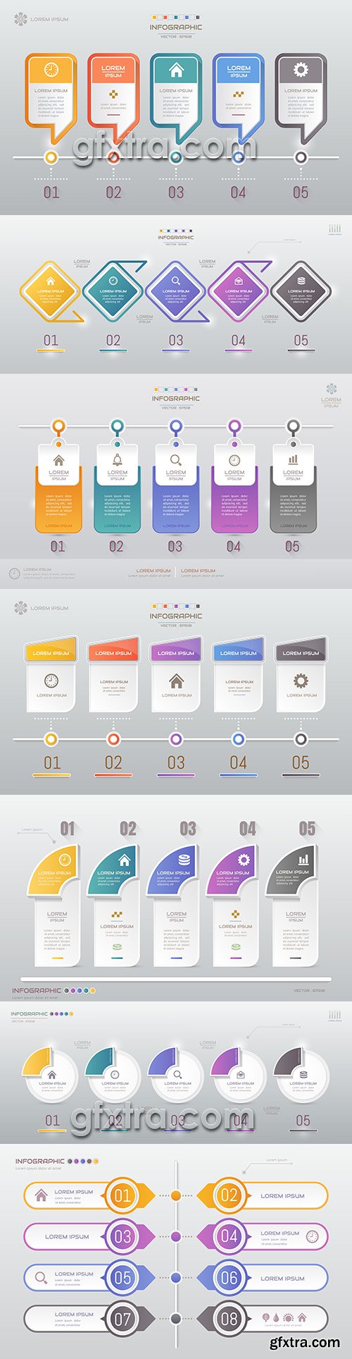 Business infographics options elements collection 114