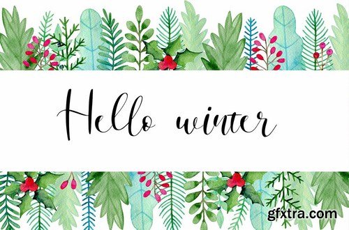 Winter Watercolor Design Kit