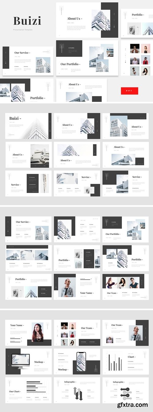 Buizi - Office Building Rent Powerpoint, Keynote and Google Slides Templates