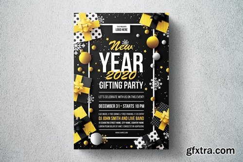 New Year Gifting Party Flyer Template
