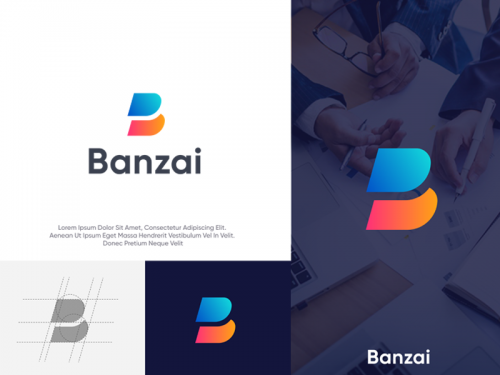 B Logo Mark - banzai-logo-design