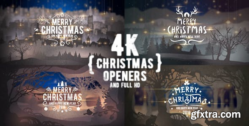 VideoHive 4K Christmas Openers/ Winter Tales 3D Snowflake/ Merry Christmas Happy New Year Snow Light Intro 13717183