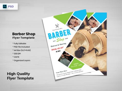 Barber Shop Flyer Template-07 - barber-shop-flyer-template-07