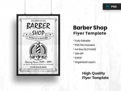 Barber Shop Flyer Template-08 - barber-shop-flyer-template-08