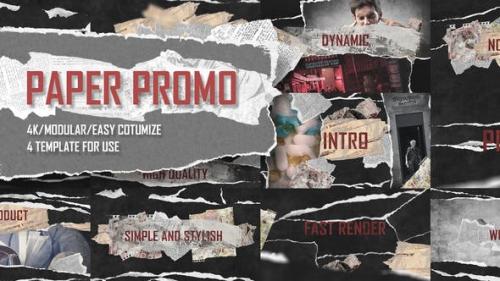 Videohive - Paper Promo/ Stomp Typography/ Torn Newspaper Promotion/ Social Presentation Intro/ Drum Beat Rhythm