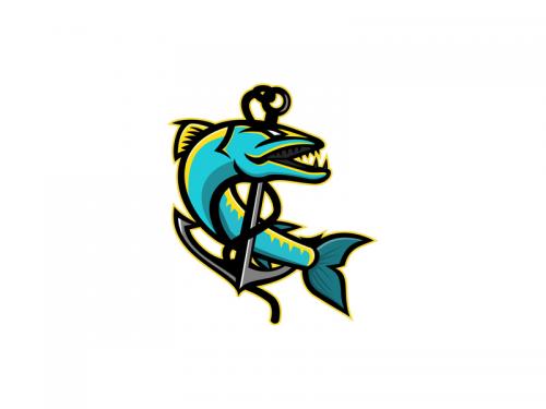 Barracuda and Anchor Mascot - barracuda-and-anchor-mascot