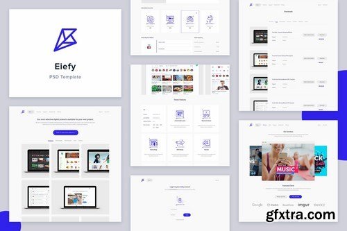 Eiefy PSD Template for Selling Themes & Services