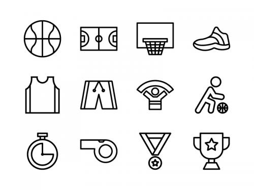 Basketball Icon Set Outline - basketball-icon-set-outline