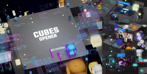 Videohive - TV Broadcast Cubes Opener / Modern HUD and UI Intro / YouTube Technology Reviewers