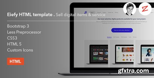 ThemeForest - Eiefy v1.0 - HTML Template for Selling Digital Items Services (Update: 28 February 17) - 19449860