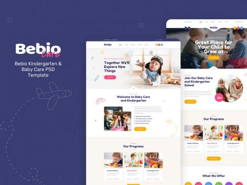 Bebio - Kindergarten & Baby Care PSD Template - bebio-kindergarten-baby-care-psd-template