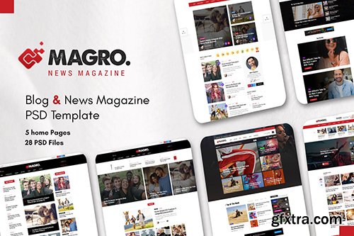 Magro - Blog & News Magazine PSD Template