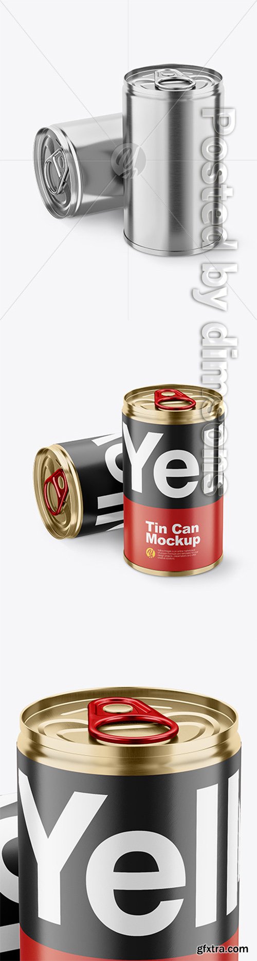 Download Two Tin Cans W Pull Tab Mockup 49297 Gfxtra PSD Mockup Templates