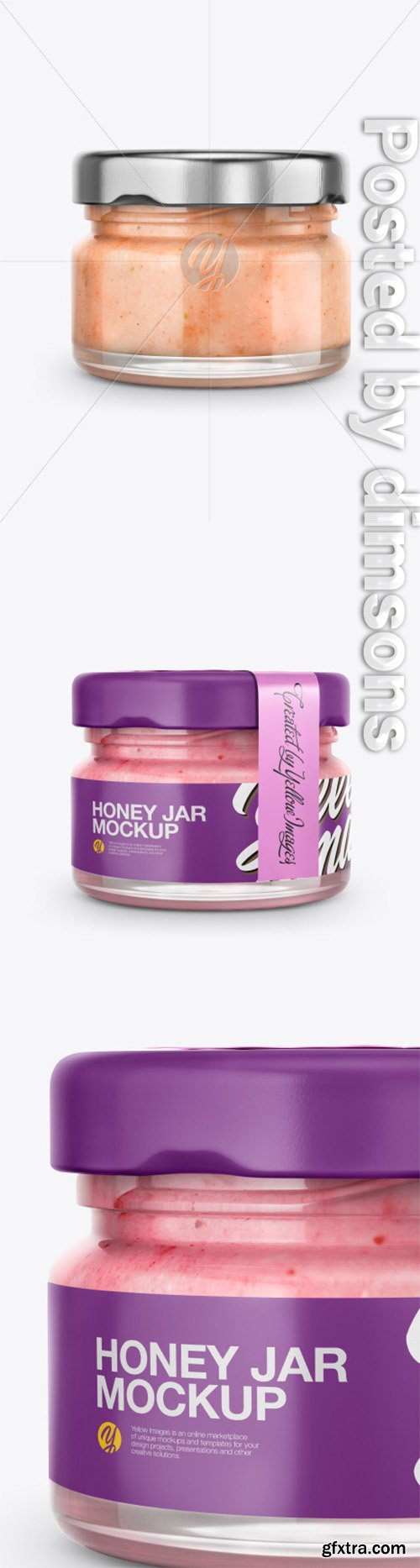 Glass Jar with Creamed Honey Mockup 49475