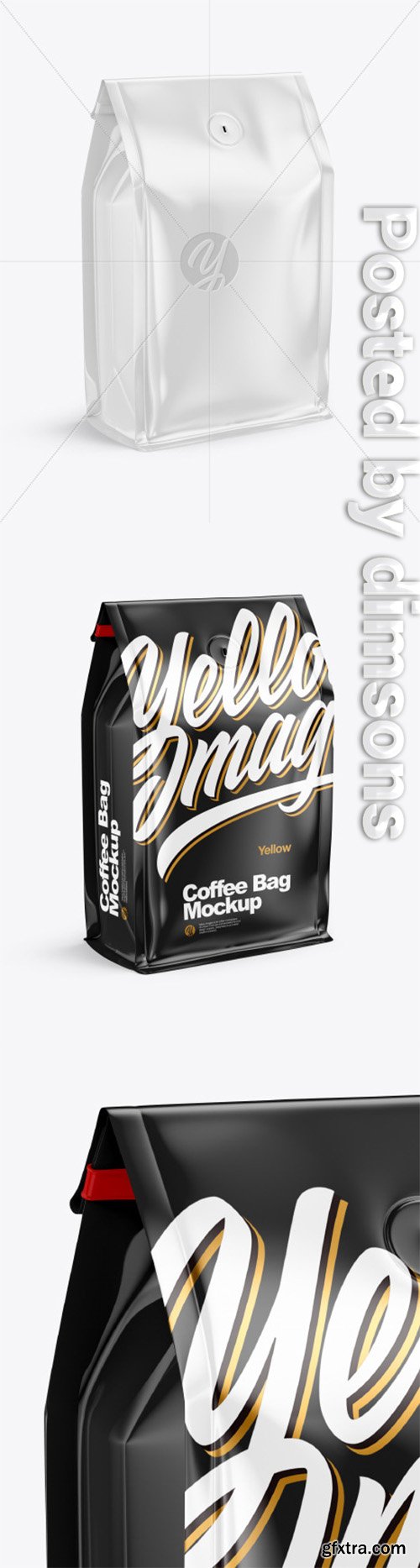 Glossy Coffee Bag Mockup 49389