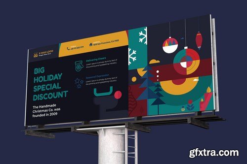 Merry Christmas Billboard PSD Template