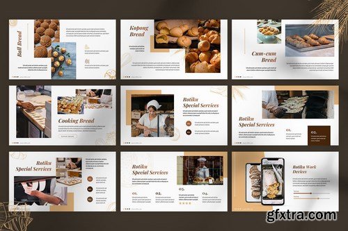 Rotiku - Bakery Powerpoint Google Slides and Keynote Templates