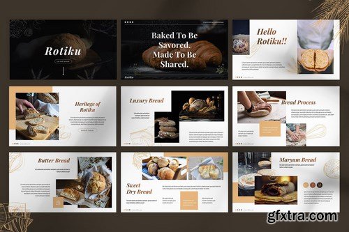 Rotiku - Bakery Powerpoint Google Slides and Keynote Templates