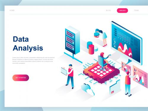 Big Data Analysis Isometric Landing Page - big-data-analysis-isometric-landing-page