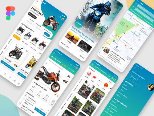 Bike Portal or Find Bike Store Mobile App Mockup design - bike-portal-or-find-bike-store-mobile-app-mockup-design